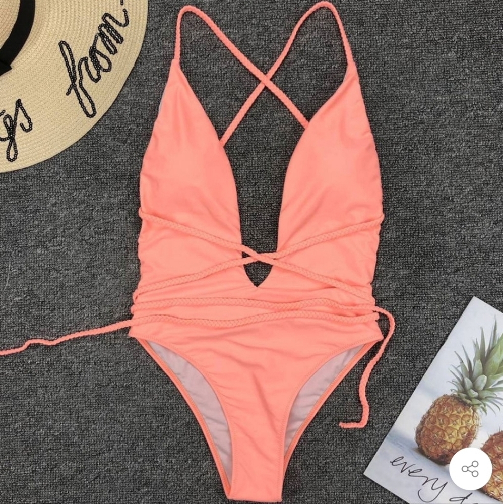 Bikinishe deep plunge braid swimsuit